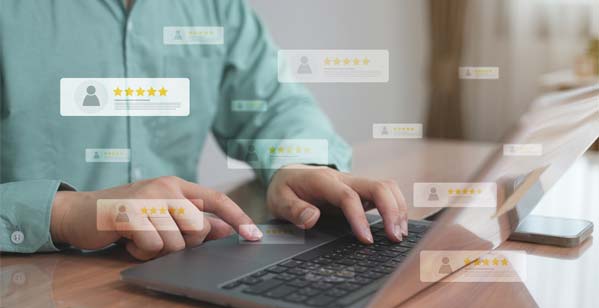 image of a person giving reviews